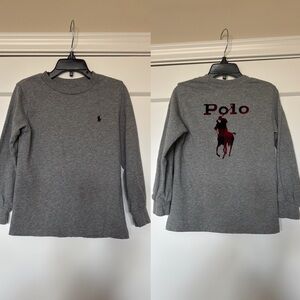 Polo Ralph Lauren Size 4/4T Gray Long Sleeve Buffalo Plaid Emblem on Back